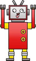 gradient shaded cartoon crazy robot vector