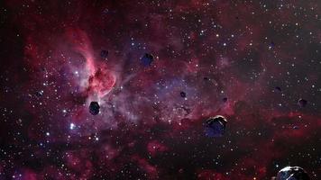 rocha espacial de exploração de galáxias na nebulosa carina video