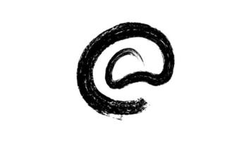 Grunge mit Wackeleffekt. Strudelzeichen schwarzes Symbol auf weißem Hintergrund. Schnittmaske Schwarz-Weiß-Alphakanal. Doodle-Effekt.