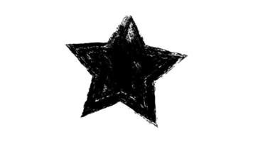 silhueta de forma de estrela grunge com efeito wiggle. ícone isolado preto e branco.