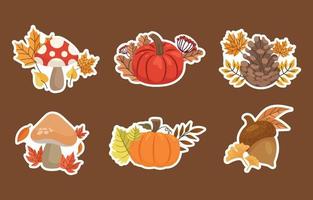 Fall Floral Stickers vector