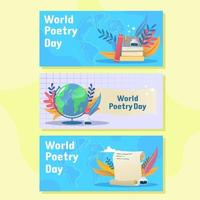 cartel del día mundial de la poesía vector