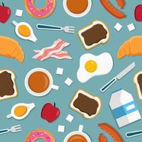 Morning Breakfast Seamless Pattern Background vector