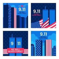 September 11 Social Media Template vector