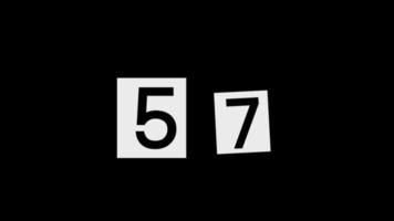 Animation Countdown number 60 second ransom note text video