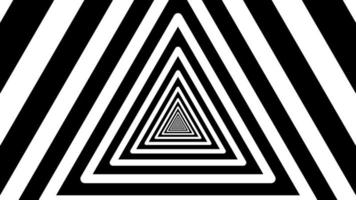 animação triângulo de loop infinito preto e branco - fundo de movimento de loop sem costura