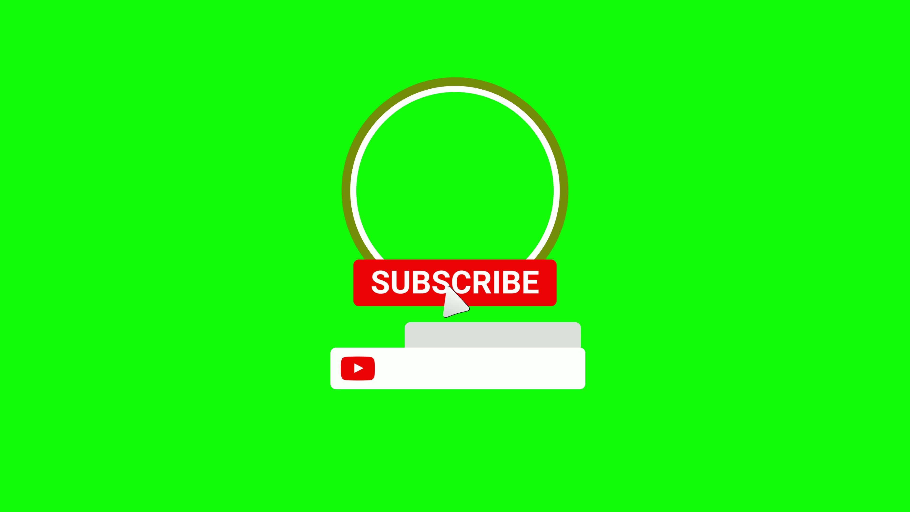 Green screen subscribe button and bell icon clearance