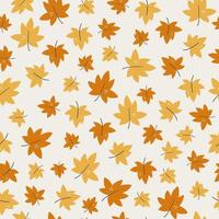 elegante patrón estacional sin costuras con follaje otoñal de hojas de arce sobre un fondo claro. ilustración de vector decorativo botánico colorido en estilo plano para envolver papel tapiz estampado textil.