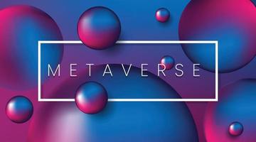Metaverse concept 3D gradient wallpaper and banner free vector template