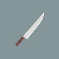 flat cartoon style kithen knife vector