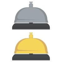 Hotel desk bell, service bell, bell icon at the reception. Flat vector illustration.