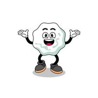 chewing gum cartoon searching with happy gesture vector