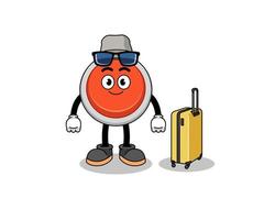 emergency button mascot doing vacation vector