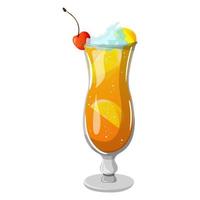 Summer refreshing cocktail. Alcoholic drink. vector