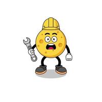 Character Illustration of round cheese with 404 error vector