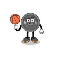 barbell plate illustration as a basketball player vector