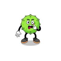 Character Illustration of virus with tongue sticking out vector