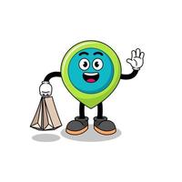 Cartoon of location symbol shopping vector