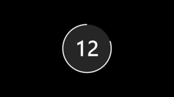 Animação de 15 segundos de 15 a 0 segundos. design plano moderno com animação em fundo escuro. 4k. video