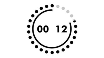 15 second animation from 15 to 0 seconds. Modern flat design with animation on dark background. 4K. video