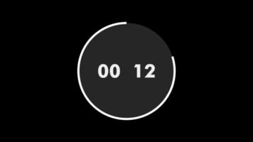 15 second animation from 15 to 0 seconds. Modern flat design with animation on dark background. 4K. video