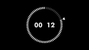 15 second animation from 15 to 0 seconds. Modern flat design with animation on dark background. 4K. video
