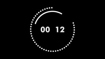15 second animation from 15 to 0 seconds. Modern flat design with animation on dark background. 4K. video