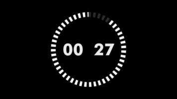 30 second animation from 30 to 0 seconds. Modern flat design with animation on dark background. 4K. video