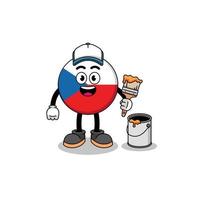 Character mascot of czech republic as a painter vector