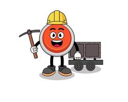 Mascot Illustration of emergency button miner vector