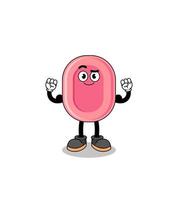 Mascot cartoon of soap posing with muscle vector