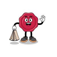 Cartoon of sealing wax shopping vector