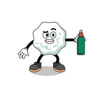 chewing gum illustration cartoon holding mosquito repellent vector