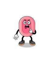 Character Illustration of soap with tongue sticking out vector