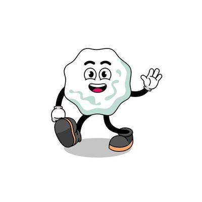 chewing gum cartoon walking
