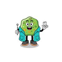 Illustration of puke mascot as a dentist vector