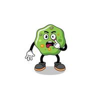 Character Illustration of puke with tongue sticking out vector