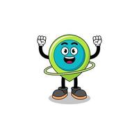 Character Illustration of location symbol playing hula hoop vector