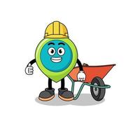 location symbol cartoon as a contractor vector