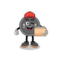 barbell plate mascot cartoon as an courier vector