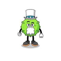 Illustration of virus cartoon with i want you gesture vector