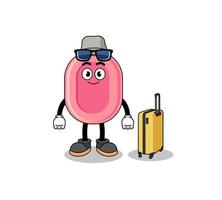 soap mascot doing vacation vector