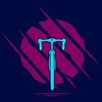 logotipo de arte de línea de bicicleta de carretera. diseño colorido con fondo oscuro. ilustración vectorial abstracta. fondo azul marino aislado para camiseta, afiche, ropa, mercancía, ropa.