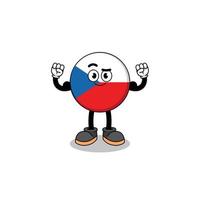 Mascot cartoon of czech republic posing with muscle vector