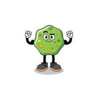 Mascot cartoon of puke posing with muscle vector