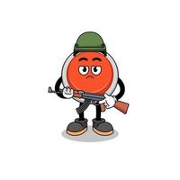 Cartoon of emergency button soldier vector