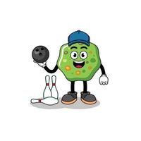 Mascot of puke as a bowling player vector