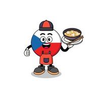 ilustración de la república checa como chef asiático vector