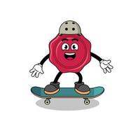 sealing wax mascot playing a skateboard vector