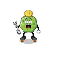 Character Illustration of puke with 404 error vector